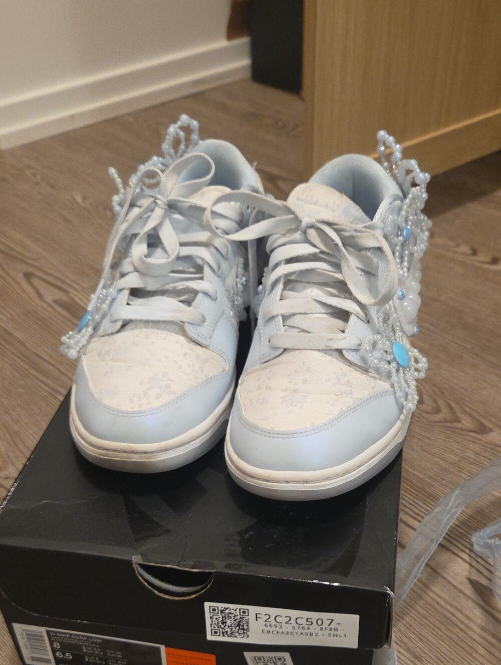 Nike Dunk Low Susan Fang Artist Collection (Women's) Light blue bridal LimitedEd
